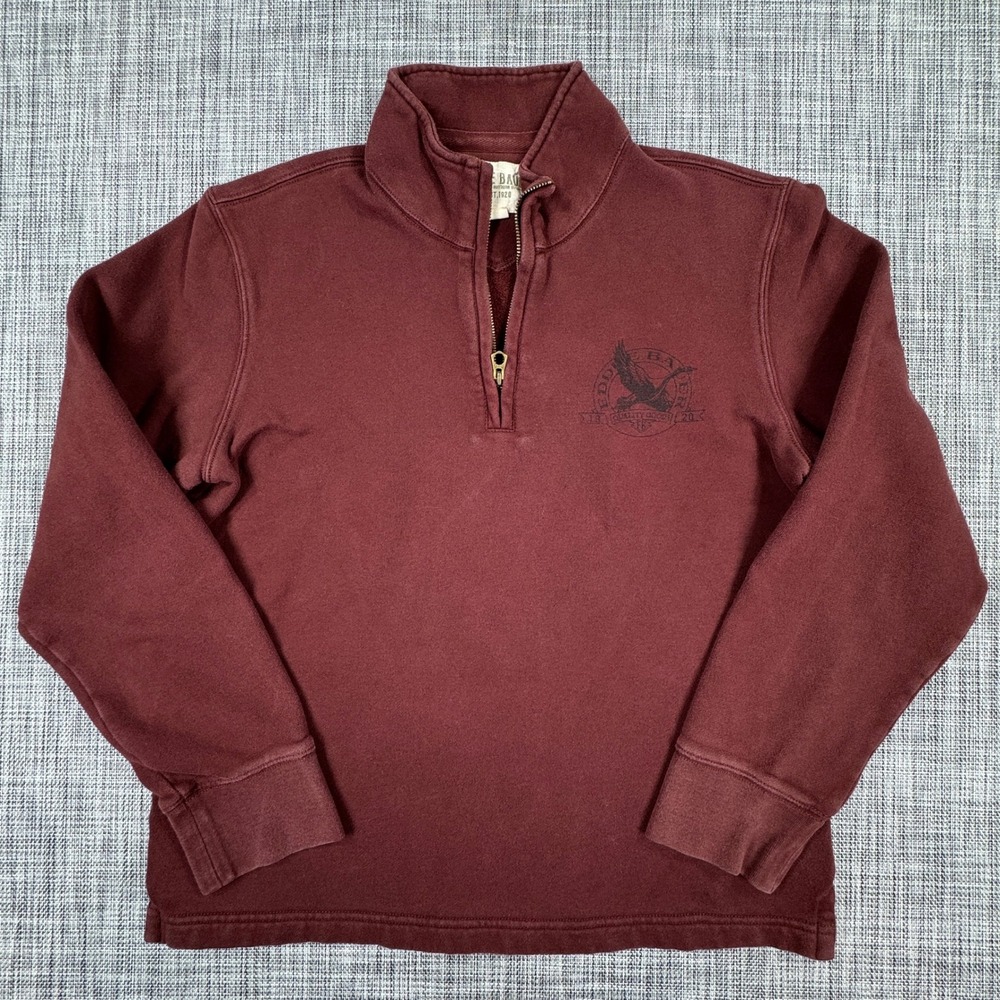 Eddie Bauer Men's 1/4 Zip Pullover Sweatshirt Burgundy Medium Embroidered Logo